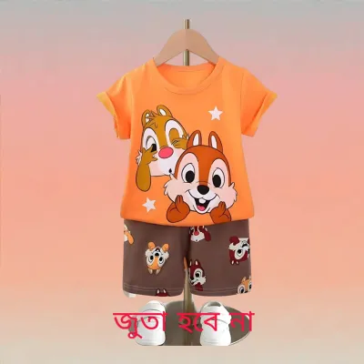 Cartoon Print stylish T-shirt Set